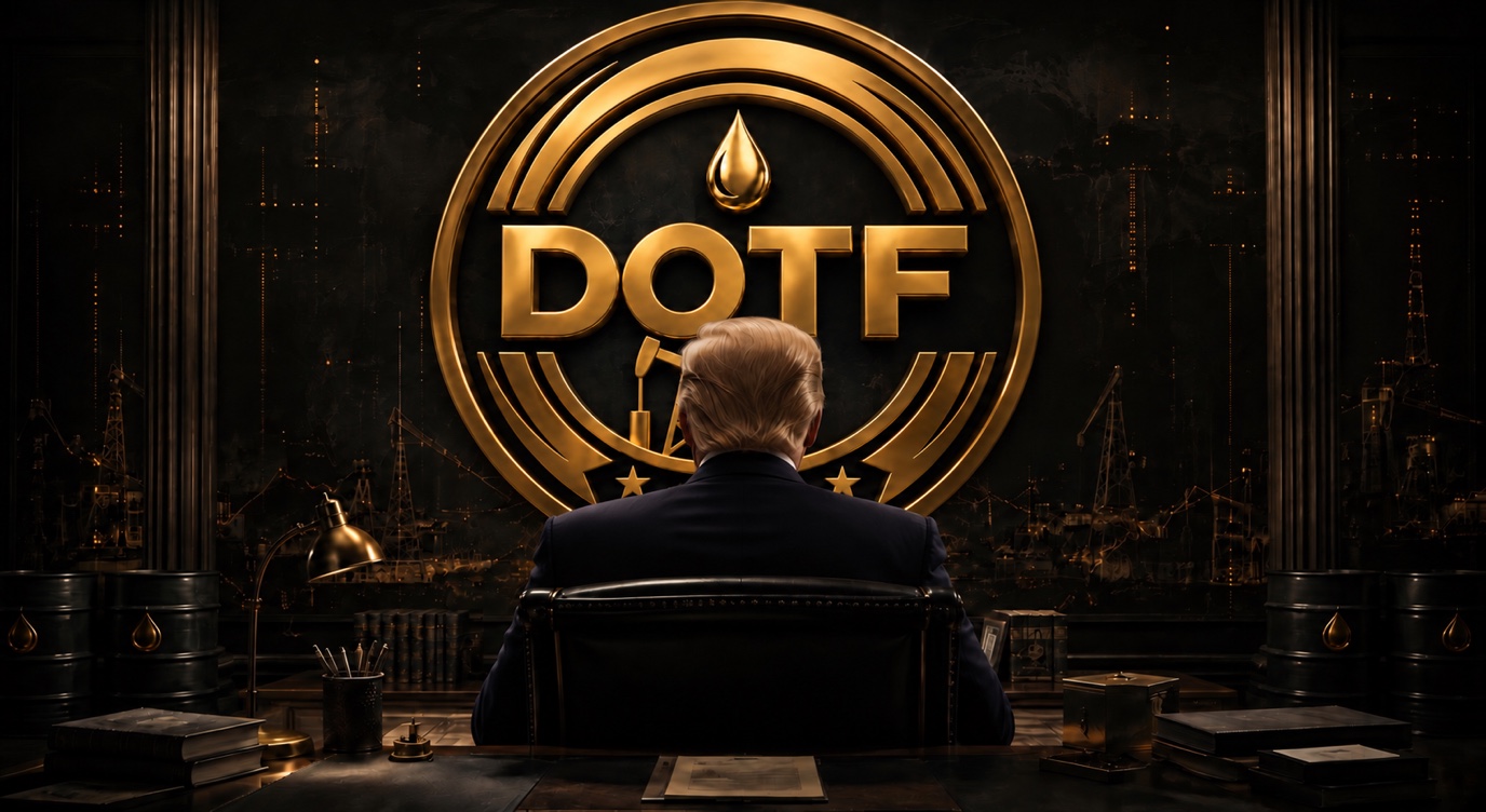 DOTF oil-market artwork featuring President Donald Trump